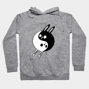 Yin Yang Bunnie Lover Gift Cute Rabbits Kawaii Hoodie